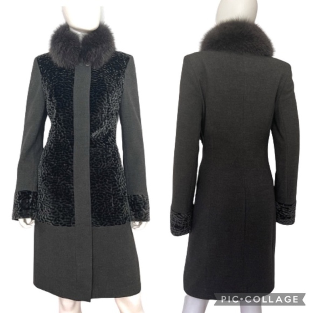 SALE🔥NWT WOMEN WINTER COAT REAL RACCOON FUR COLLAR WOOL BLEND INSULATED‎ LINED